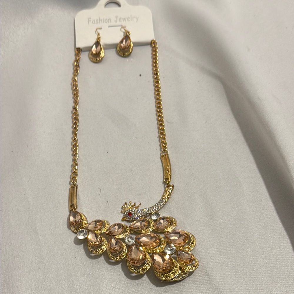 Fashion Bug Gold and Silver Necklace with Crystal Embellishments